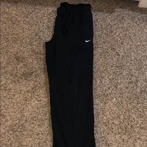 Plain Black Nike Sweats with zipper bottoms